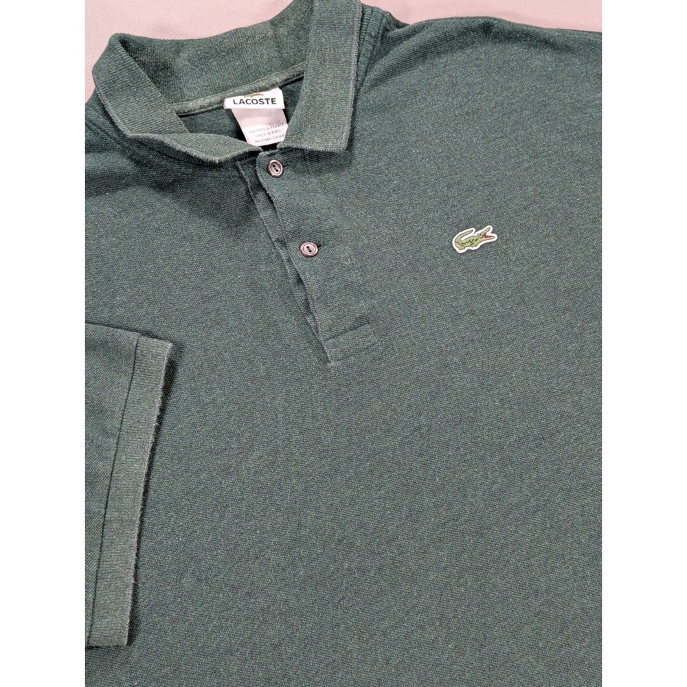 Vintage Lacoste Polo Shirt Mens 8 3XL Green Pique Cotton Devanlay Made Peru Y2K